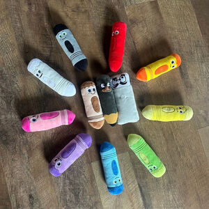 RARE BabyFirst TV Color Crew Talking Plush Crayons Complete Set of 12 WORKING Ed